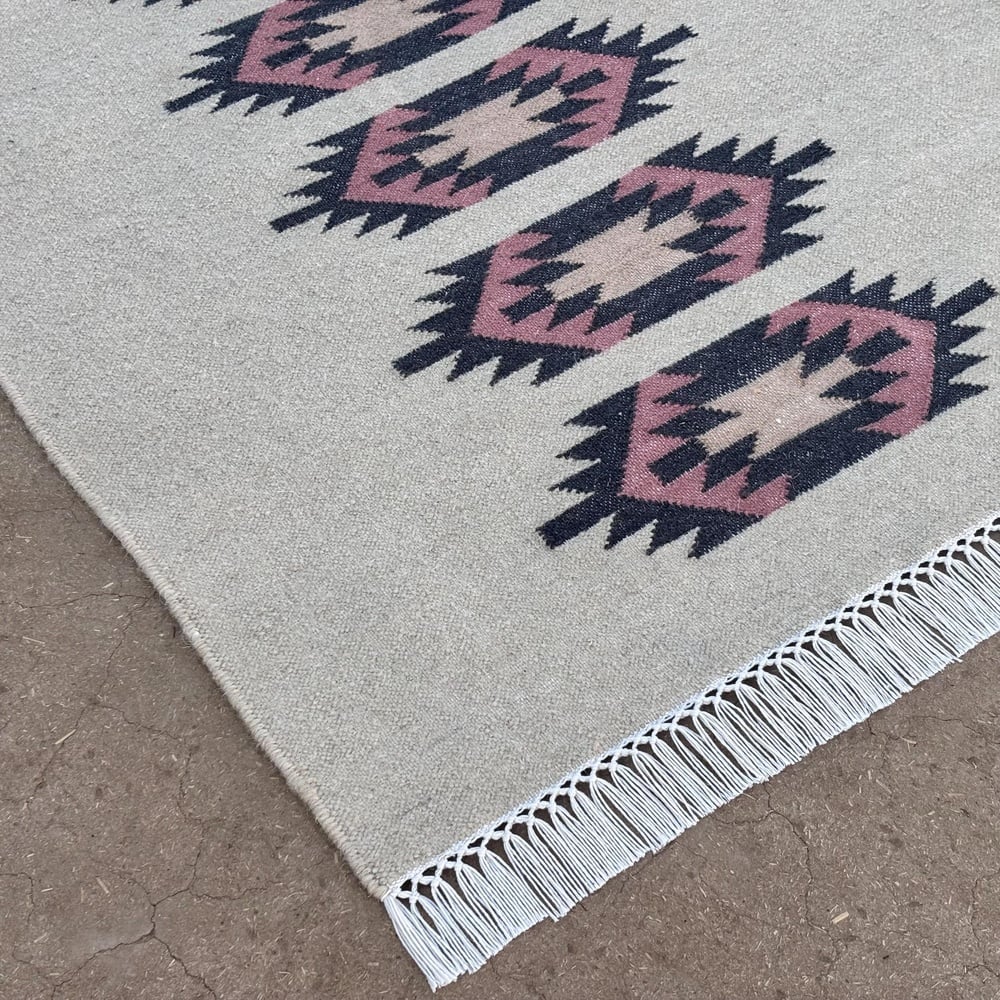 Handmade Wool Multicolor Vintage Dhurrie For Living Room